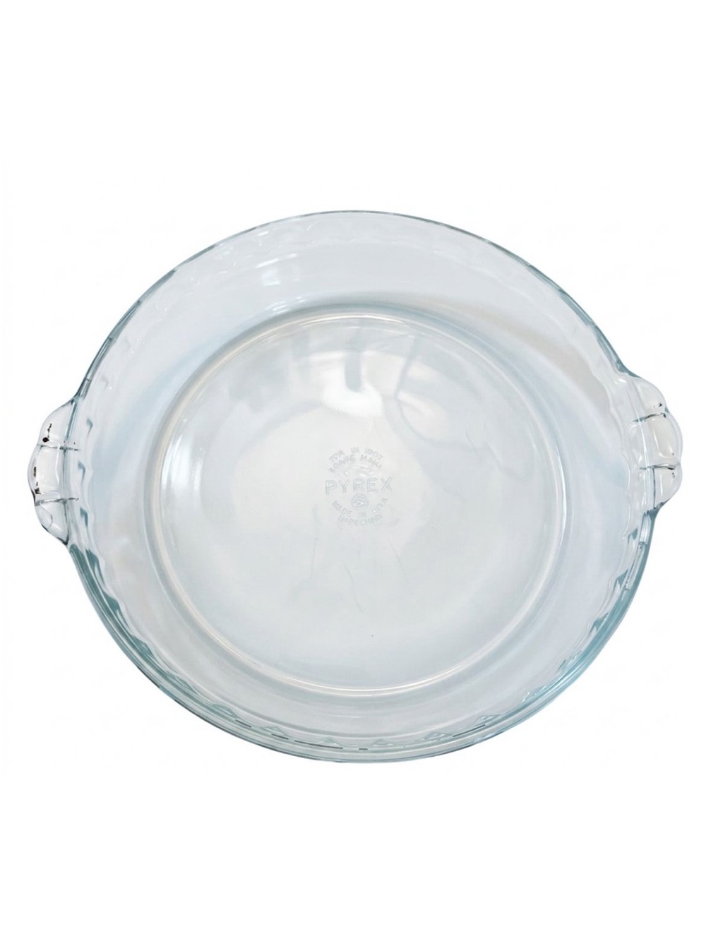 Vintage PYREX #229 9.5” Fluted Clear Glass Pie Plate